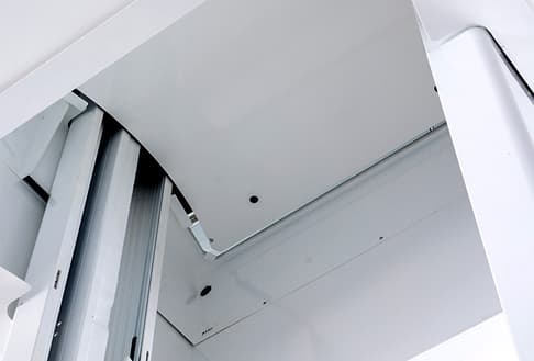 Self-supporting rails with hidden drive rope system and no unsightly cables